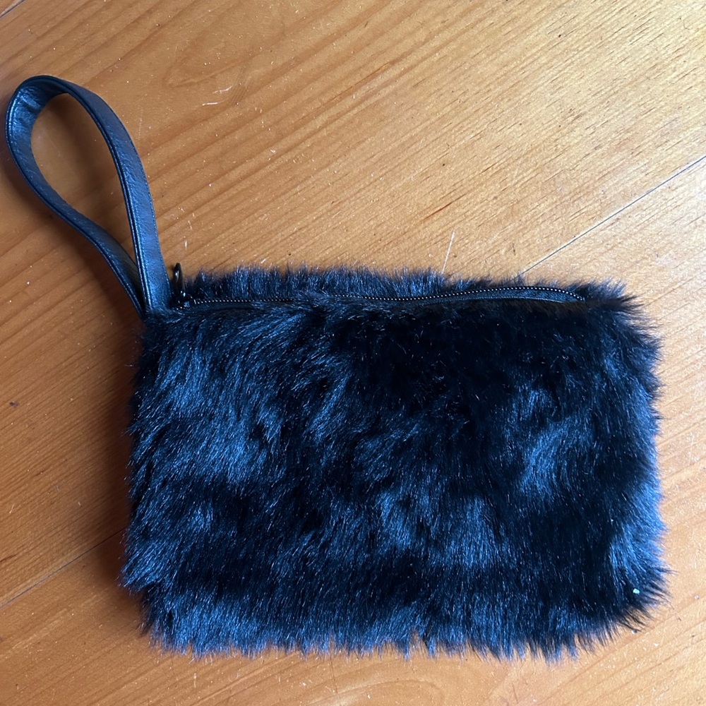 Faux Fur Black Clutch